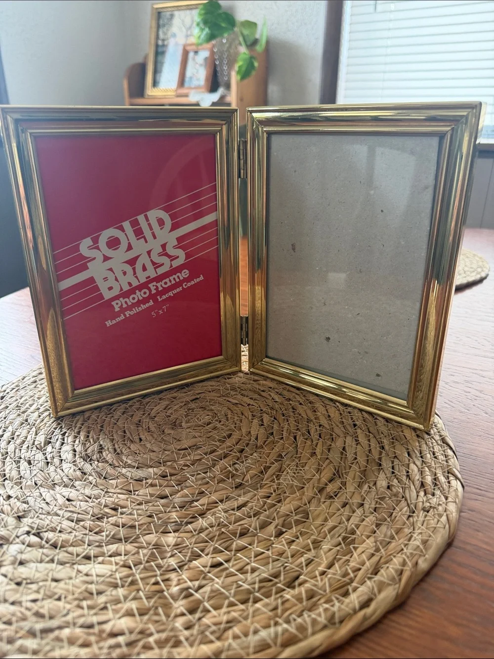 Solid Brass Double Picture Frame 5x7
